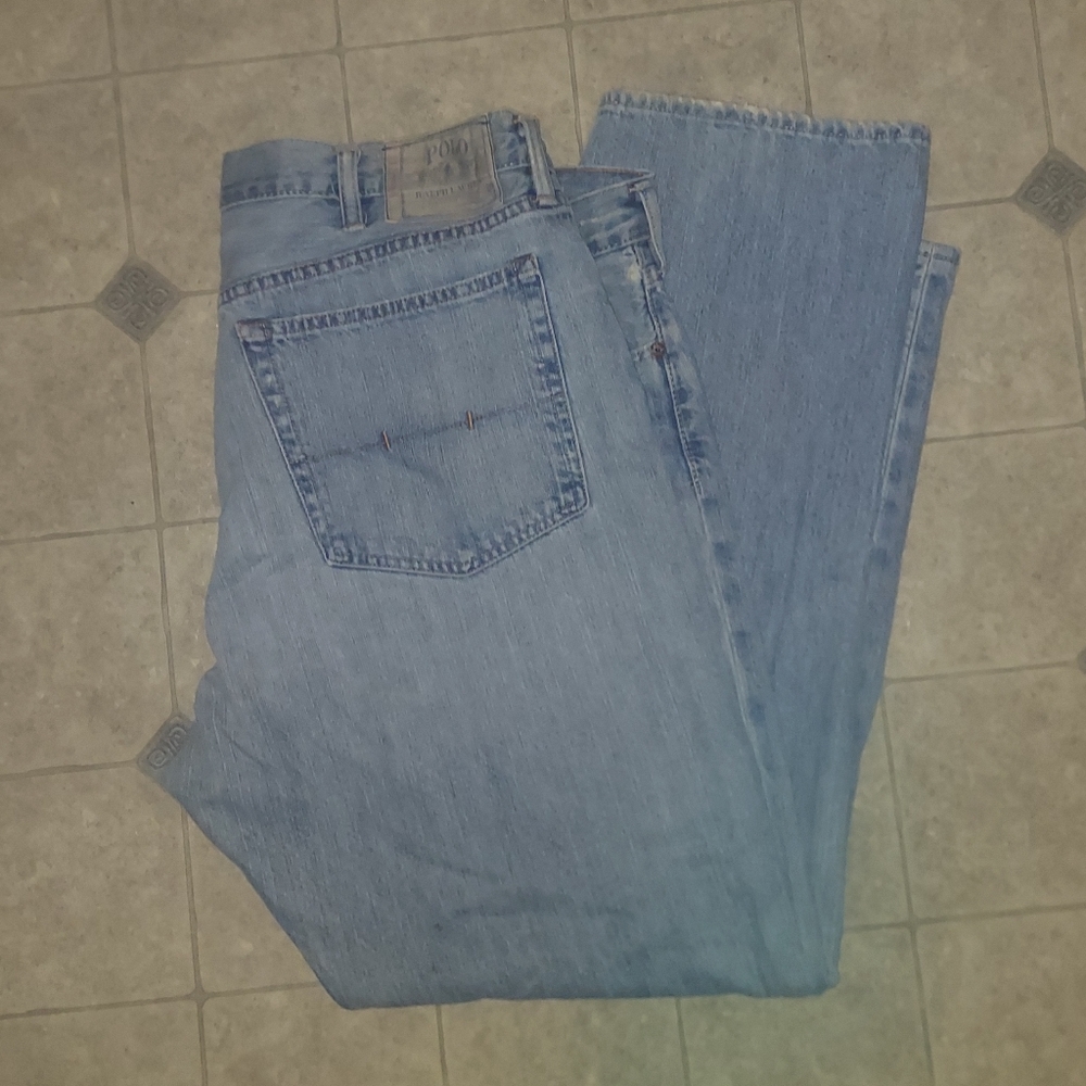 Ralph Lauren Polo Jeans Men's 40x30 Lightly Distressed Blue Pre Owned